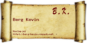 Berg Kevin névjegykártya